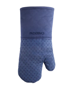 PADERNO Cotton Oven Mitt With Silicone Print, Non-Slip Grip, 1-pc, Navy Blue
