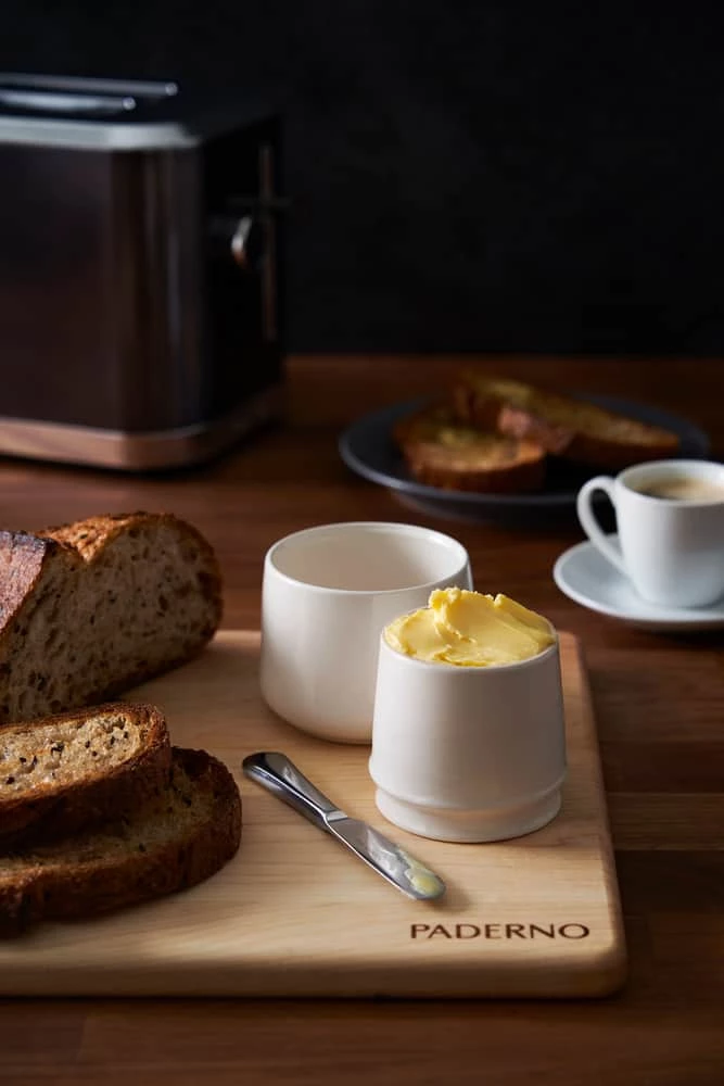 PADERNO Professional Ceramic French Butter Keeper Dish, Dishwasher Safe, Holds One 1/4-lb Stick Of Butter - Image 4