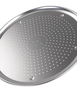 PADERNO Professional Uncoated Aluminum Round Pizza Crisper Pan, 16-in