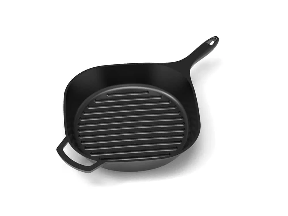 PADERNO Signature Pre-Seasoned Cast Iron Grill Pan, Oven Safe, Black, 30cm - Image 2