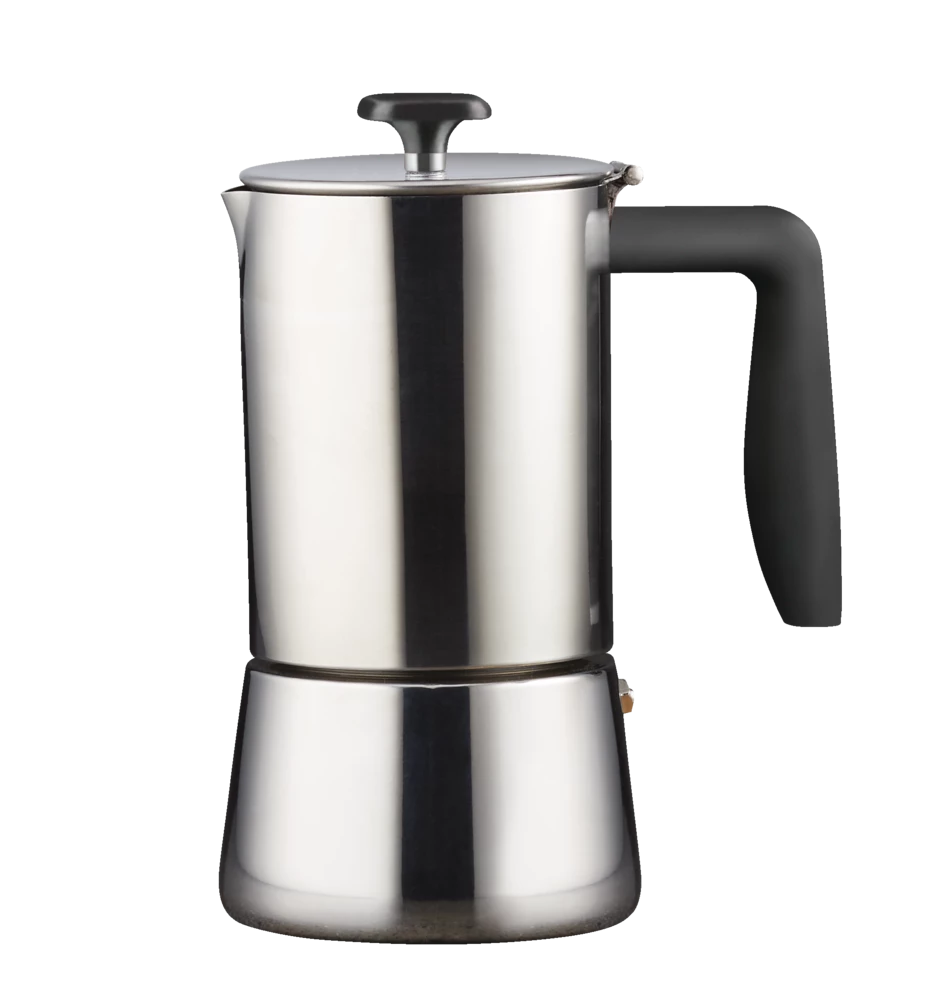 PADERNO 6-Cup Stainless Steel Stovetop Espresso Maker, Induction Compatible - Image 2