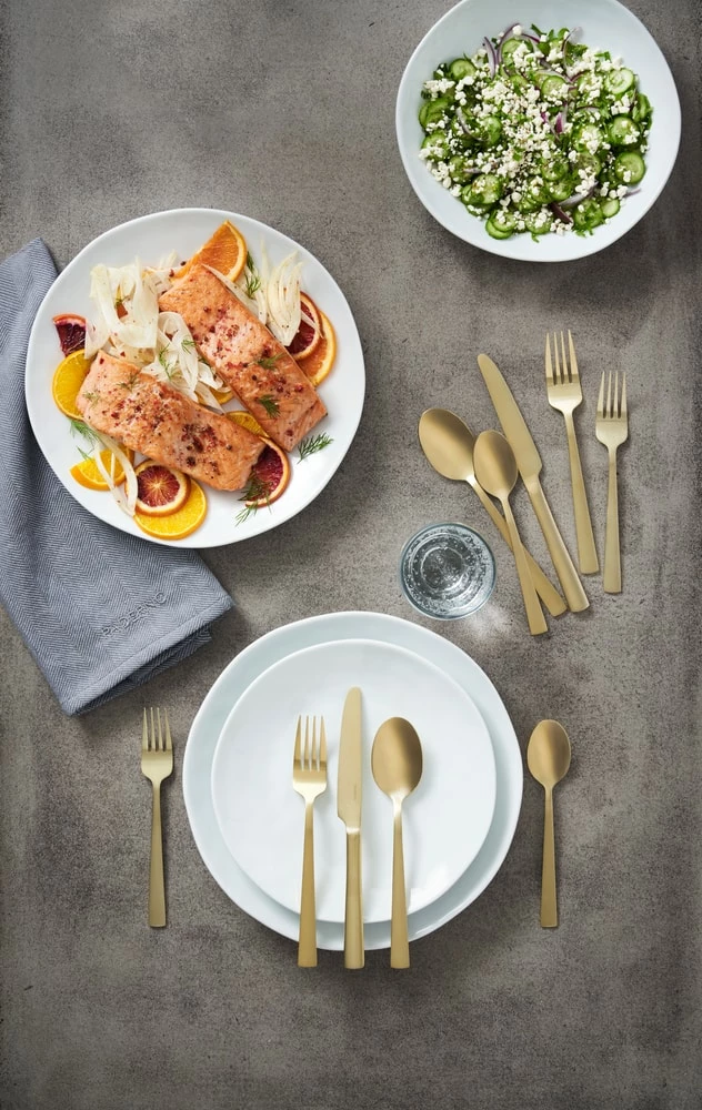 PADERNO Summerside Champagne 20pc Stainless Steel Flatware Set, Serves 4, Matte Bronze - Image 4