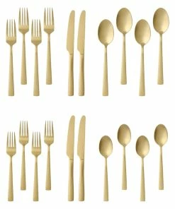 PADERNO Summerside Champagne 20pc Stainless Steel Flatware Set, Serves 4, Matte Bronze