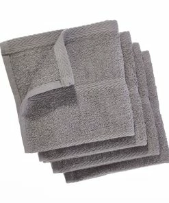 PADERNO Terry Dishcloths, Light Grey, 4-pk