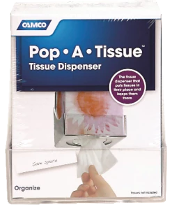 CAMCO 57101 Pop-A-Tissue Cabinet-Mounted Tissue Dispencer