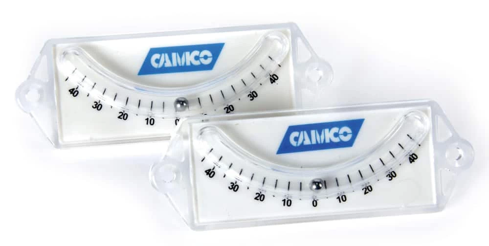 CAMCO 25553 PrecisionĀ RV Curved Ball Levels, 2-pk