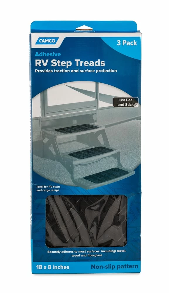 CAMCO 42970 RV Step Treads, 18 X 8-in, Black, 3-pk - Image 2