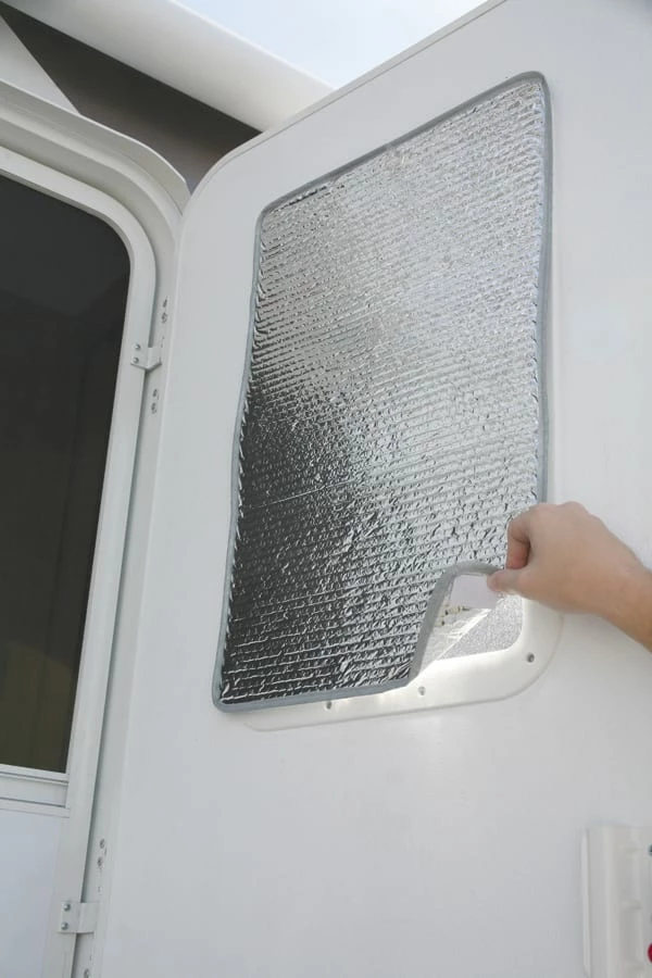 CAMCO UV Resistant Reflective/Thermal RV Door Window Cover, 16.25-in X 25.25-in - Image 6
