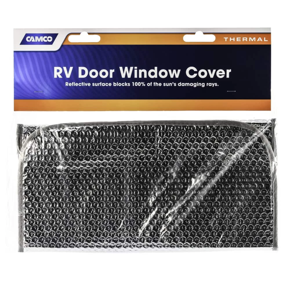 CAMCO UV Resistant Reflective/Thermal RV Door Window Cover, 16.25-in X 25.25-in